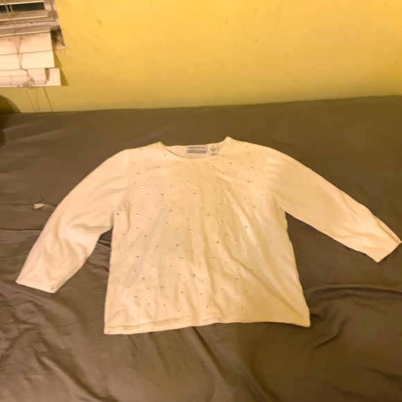 Alfred Dunner Long Sleeve Rhinestone Shirt - Picture 1 of 3